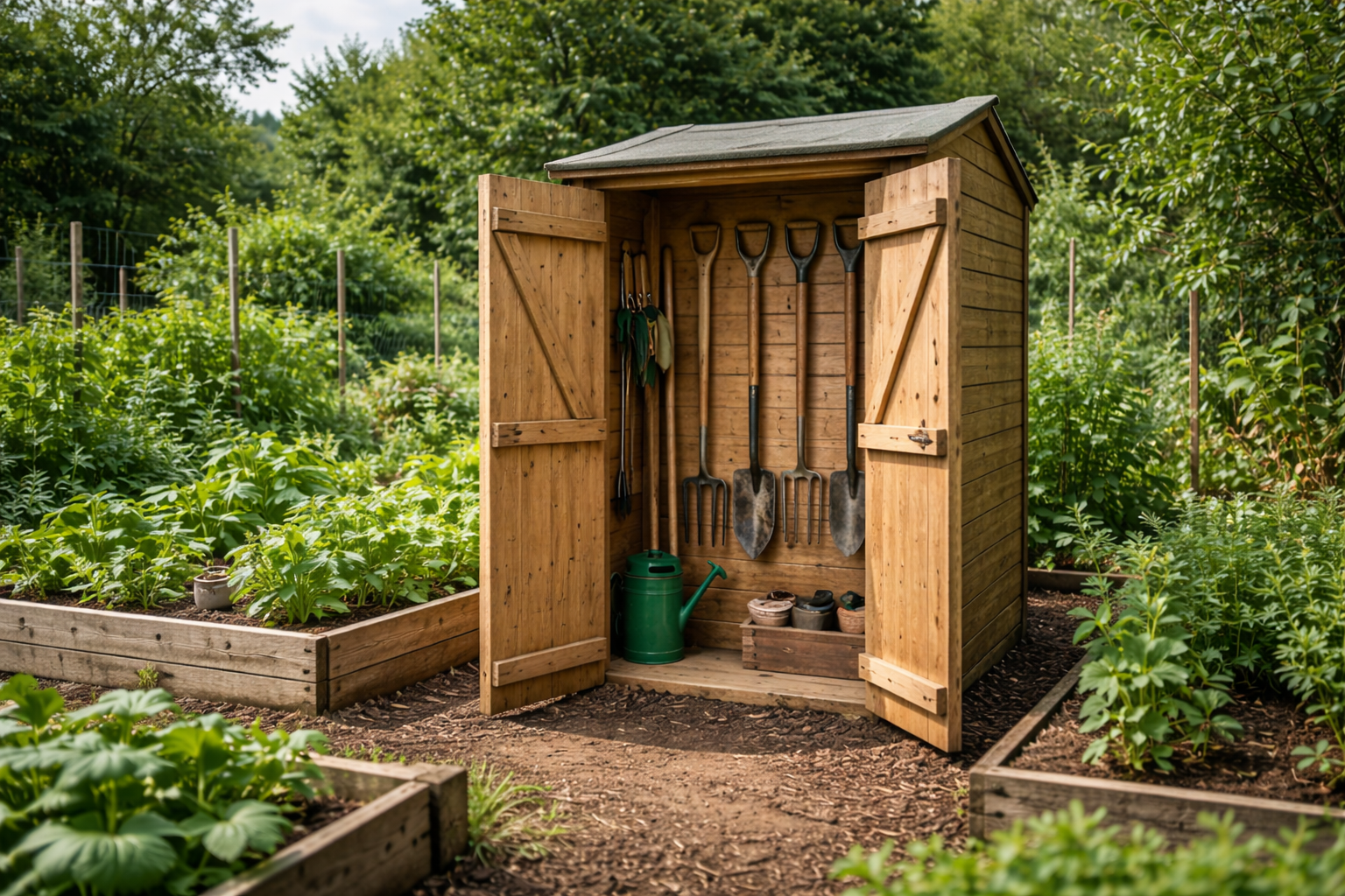 A compact allotment shed